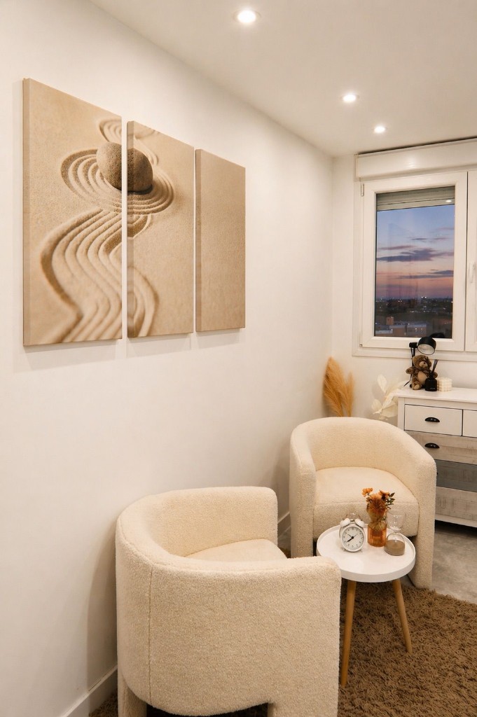 Consulta presencial con butacas y ambiente cálido